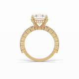 2.75 CT Round Cut Pave & Hidden Halo Style Moissanite Engagement Ring 9