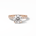 2.75 CT Round Cut Pave & Hidden Halo Style Moissanite Engagement Ring 8