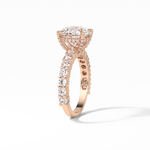 2.75 CT Round Cut Pave & Hidden Halo Style Moissanite Engagement Ring 20