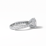 2.75 CT Round Cut Pave & Hidden Halo Style Moissanite Engagement Ring 6