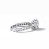2.75 CT Round Cut Pave & Hidden Halo Style Moissanite Engagement Ring 6