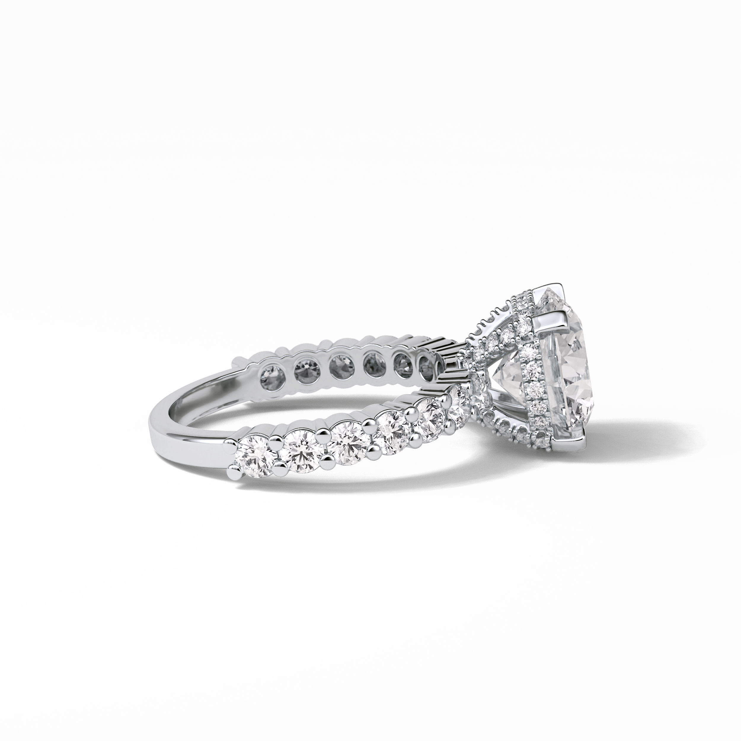 2.75 CT Round Cut Pave & Hidden Halo Style Moissanite Engagement Ring 6
