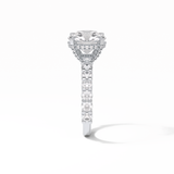 2.75 CT Round Cut Pave & Hidden Halo Style Moissanite Engagement Ring 7