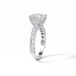 2.75 CT Round Cut Pave & Hidden Halo Style Moissanite Engagement Ring 2