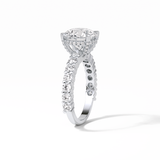 2.75 CT Round Cut Pave & Hidden Halo Style Moissanite Engagement Ring 2