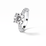 2.75 CT Round Cut Pave & Hidden Halo Style Moissanite Engagement Ring 3