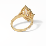 3.1 CT Pear Cut Pave & Halo Style Moissanite Engagement Ring 20