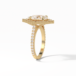 3.1 CT Pear Cut Pave & Halo Style Moissanite Engagement Ring 16