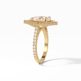 3.1 CT Pear Cut Pave & Halo Style Moissanite Engagement Ring 16