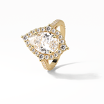 3.1 CT Pear Cut Pave & Halo Style Moissanite Engagement Ring 17