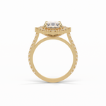3.1 CT Pear Cut Pave & Halo Style Moissanite Engagement Ring 18