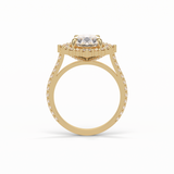 3.1 CT Pear Cut Pave & Halo Style Moissanite Engagement Ring 18