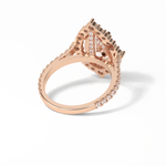 3.1 CT Pear Cut Pave & Halo Style Moissanite Engagement Ring 19