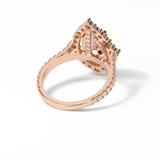 3.1 CT Pear Cut Pave & Halo Style Moissanite Engagement Ring 19
