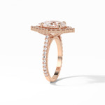 3.1 CT Pear Cut Pave & Halo Style Moissanite Engagement Ring 11
