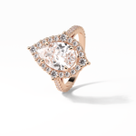 3.1 CT Pear Cut Pave & Halo Style Moissanite Engagement Ring 12
