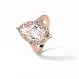 3.1 CT Pear Cut Pave & Halo Style Moissanite Engagement Ring 12