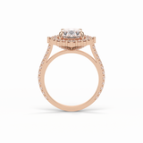 3.1 CT Pear Cut Pave & Halo Style Moissanite Engagement Ring 13