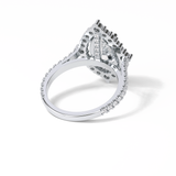3.1 CT Pear Cut Pave & Halo Style Moissanite Engagement Ring 7