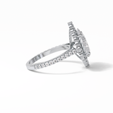 3.1 CT Pear Cut Pave & Halo Style Moissanite Engagement Ring 2