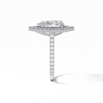 3.1 CT Pear Cut Pave & Halo Style Moissanite Engagement Ring 3