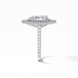 3.1 CT Pear Cut Pave & Halo Style Moissanite Engagement Ring 3