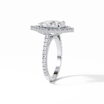 3.1 CT Pear Cut Pave & Halo Style Moissanite Engagement Ring 4