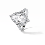 3.1 CT Pear Cut Pave & Halo Style Moissanite Engagement Ring 5