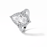 3.1 CT Pear Cut Pave & Halo Style Moissanite Engagement Ring 5