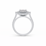 3.1 CT Pear Cut Pave & Halo Style Moissanite Engagement Ring 6