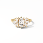 1.0 CT Marquise Cut Cluster Style Moissanite Engagement Ring 15