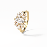 1.0 CT Marquise Cut Cluster Style Moissanite Engagement Ring 21