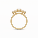 1.0 CT Marquise Cut Cluster Style Moissanite Engagement Ring 9