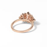 1.0 CT Marquise Cut Cluster Style Moissanite Engagement Ring 10