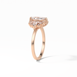 1.0 CT Marquise Cut Cluster Style Moissanite Engagement Ring 13