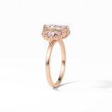 1.0 CT Marquise Cut Cluster Style Moissanite Engagement Ring 13