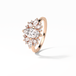 1.0 CT Marquise Cut Cluster Style Moissanite Engagement Ring 16