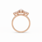 1.0 CT Marquise Cut Cluster Style Moissanite Engagement Ring 14