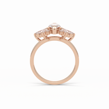 1.0 CT Marquise Cut Cluster Style Moissanite Engagement Ring 14