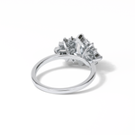 1.0 CT Marquise Cut Cluster Style Moissanite Engagement Ring 4
