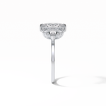 1.0 CT Marquise Cut Cluster Style Moissanite Engagement Ring 6
