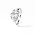 1.0 CT Marquise Cut Cluster Style Moissanite Engagement Ring 2