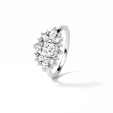 1.0 CT Marquise Cut Cluster Style Moissanite Engagement Ring 2