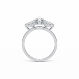 1.0 CT Marquise Cut Cluster Style Moissanite Engagement Ring 3
