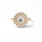 1.0 CT Round Cut Double Halo Style Moissanite Engagement Ring 8