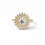 1.0 CT Round Cut Double Halo Style Moissanite Engagement Ring 8