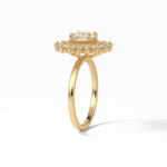 1.0 CT Round Cut Double Halo Style Moissanite Engagement Ring 14