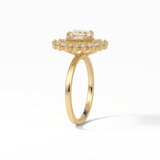 1.0 CT Round Cut Double Halo Style Moissanite Engagement Ring 14