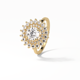 1.0 CT Round Cut Double Halo Style Moissanite Engagement Ring 16