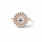 1.0 CT Round Cut Double Halo Style Moissanite Engagement Ring 15